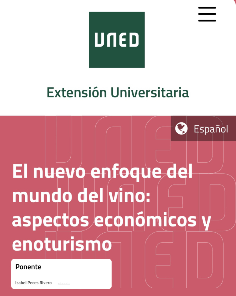 Winefluencer docencia vino wine educator formacion vino UNED universidad curso cata